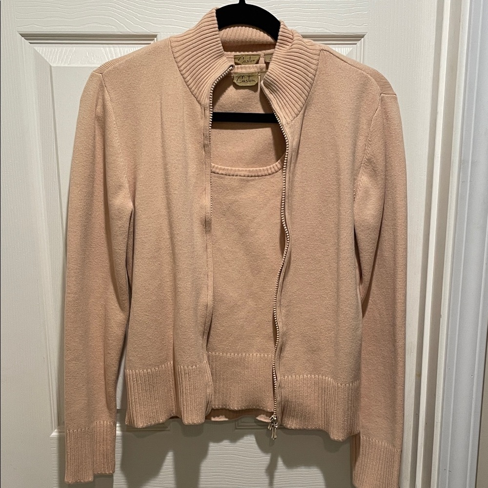 Caslon two piece tank and cardigan sweater set